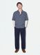Blue checked cropped pure cotton shirt with layered over-fit sleeves_1