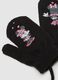 Black toddler gloves with cord and Minnie print_2