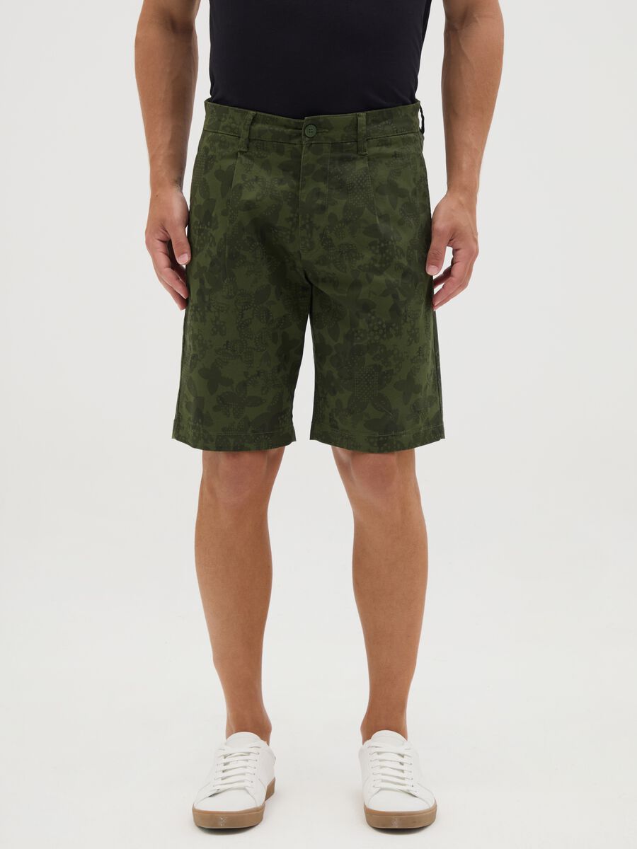 Men's Green Cotton Regular Fit Shorts_1