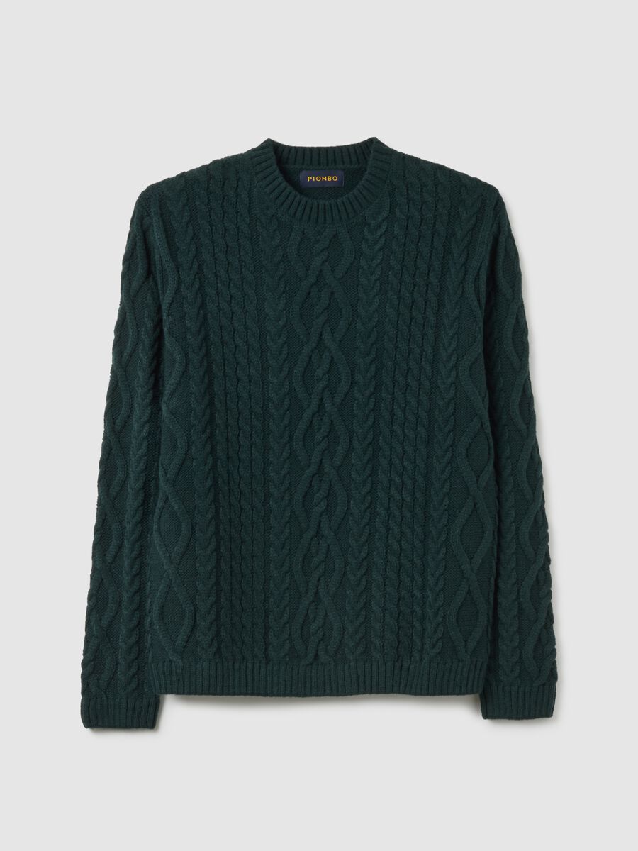 Regular fit green jumper with jacquard pattern_4