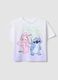 Girls' white stretch cotton t-shirt with Stitch print_0