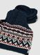 Sciarpa blu navy jacquard a trecce_2