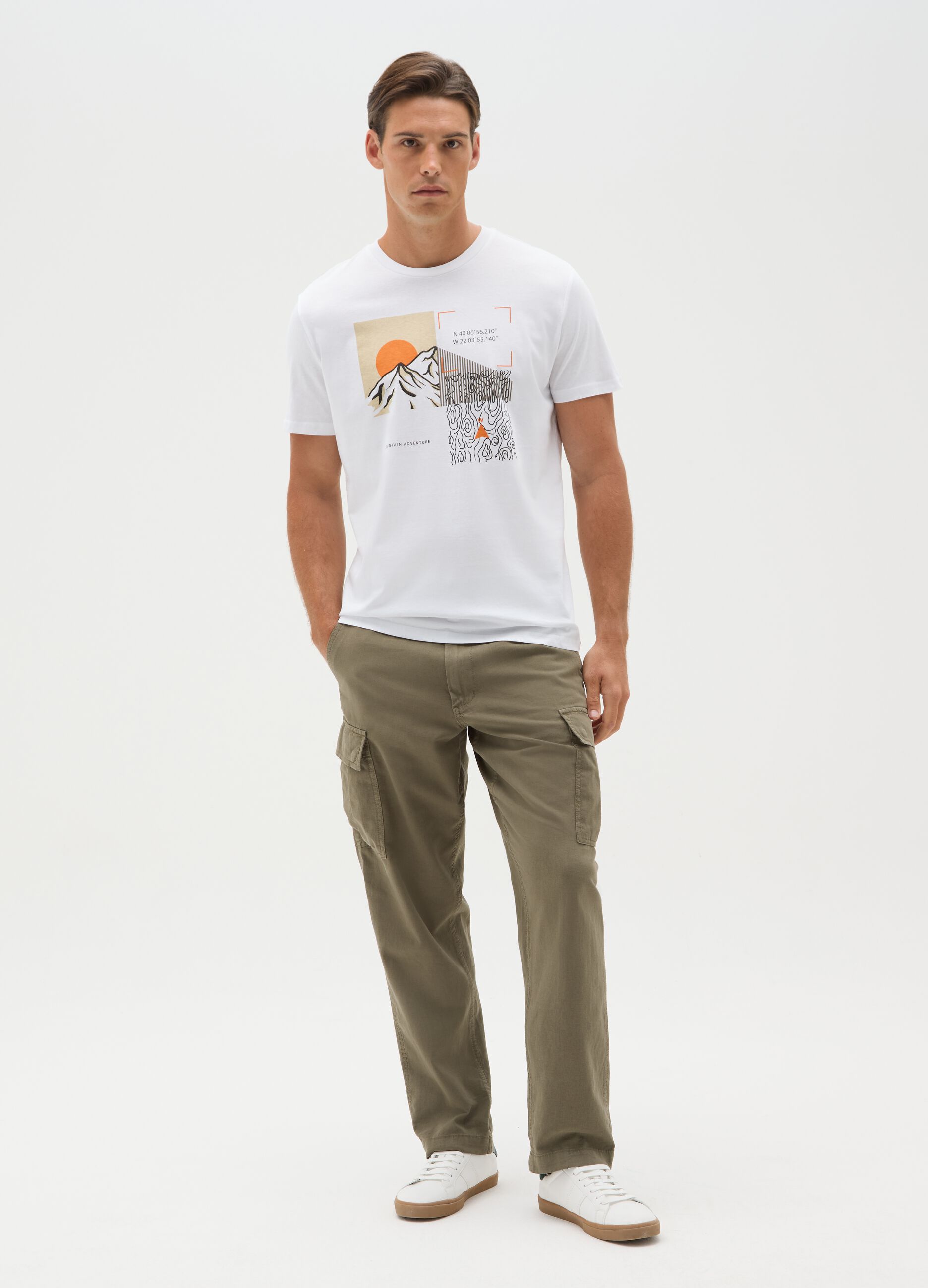 Men's Regular Fit White Pure Cotton T-shirt