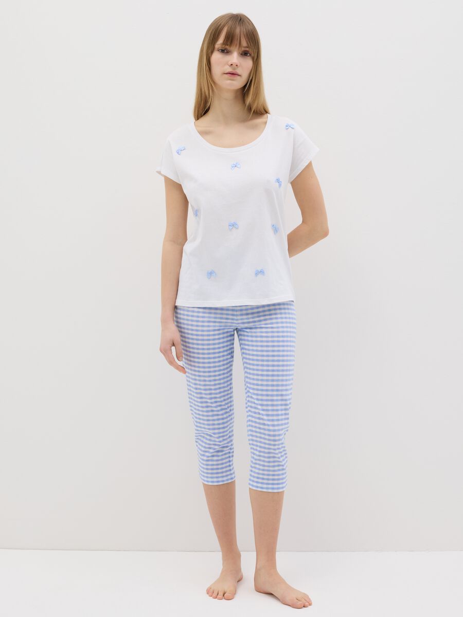 Light blue pyjama top with bows_0