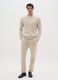 Pantaloni chino beige in misto cotone elasticizzato regular fit_0