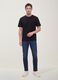 Black pure cotton crew-neck T-shirt with a relaxed fit_0