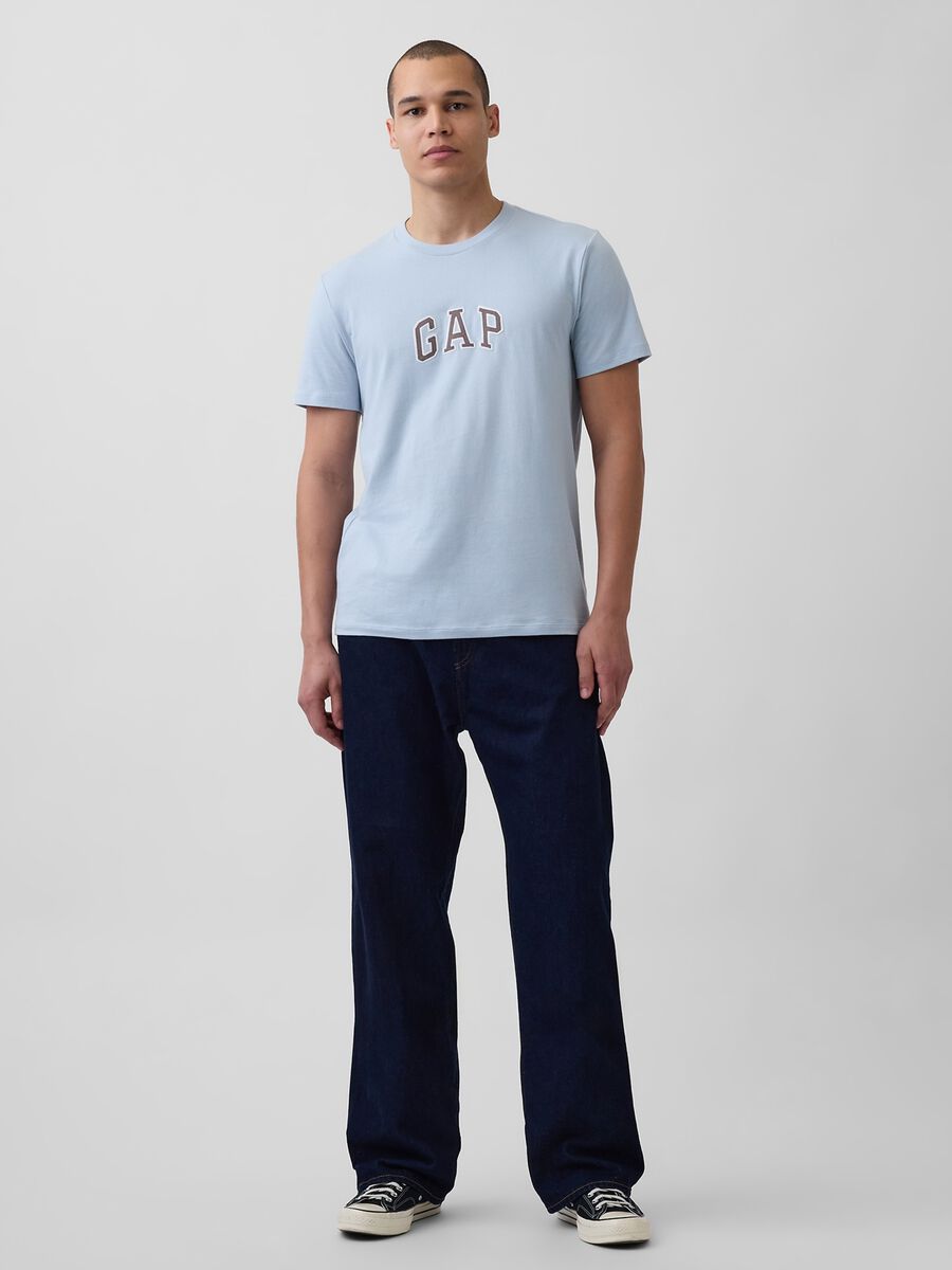 Pure cotton short-sleeve logo T-shirt_0
