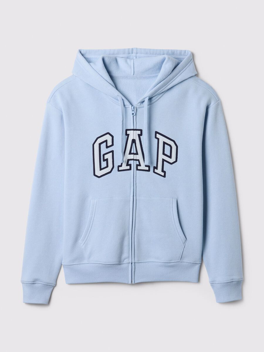 Full-zip con cappuccio azzurra con logo_4