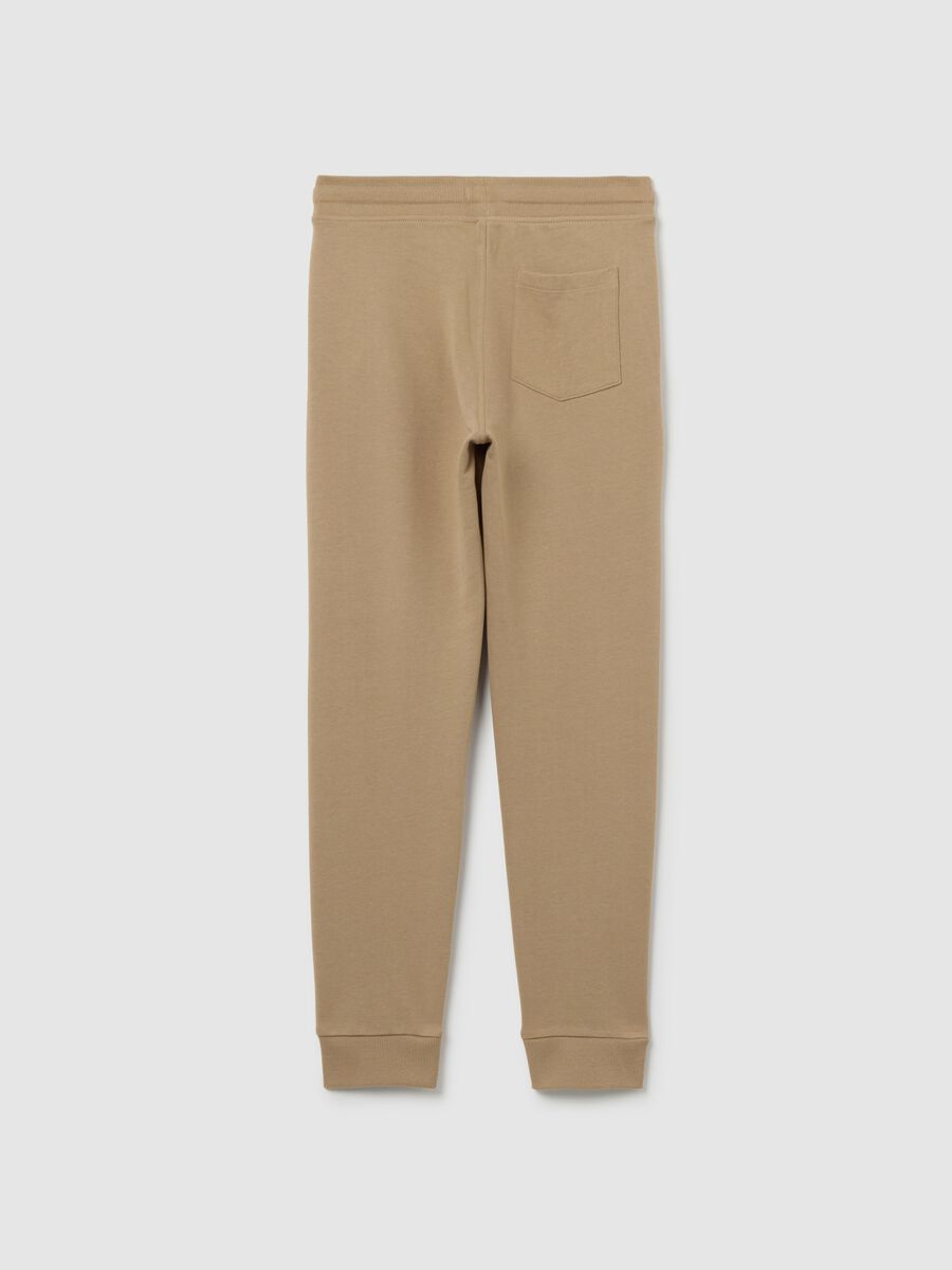 Boys' regular fit beige cotton joggers_4