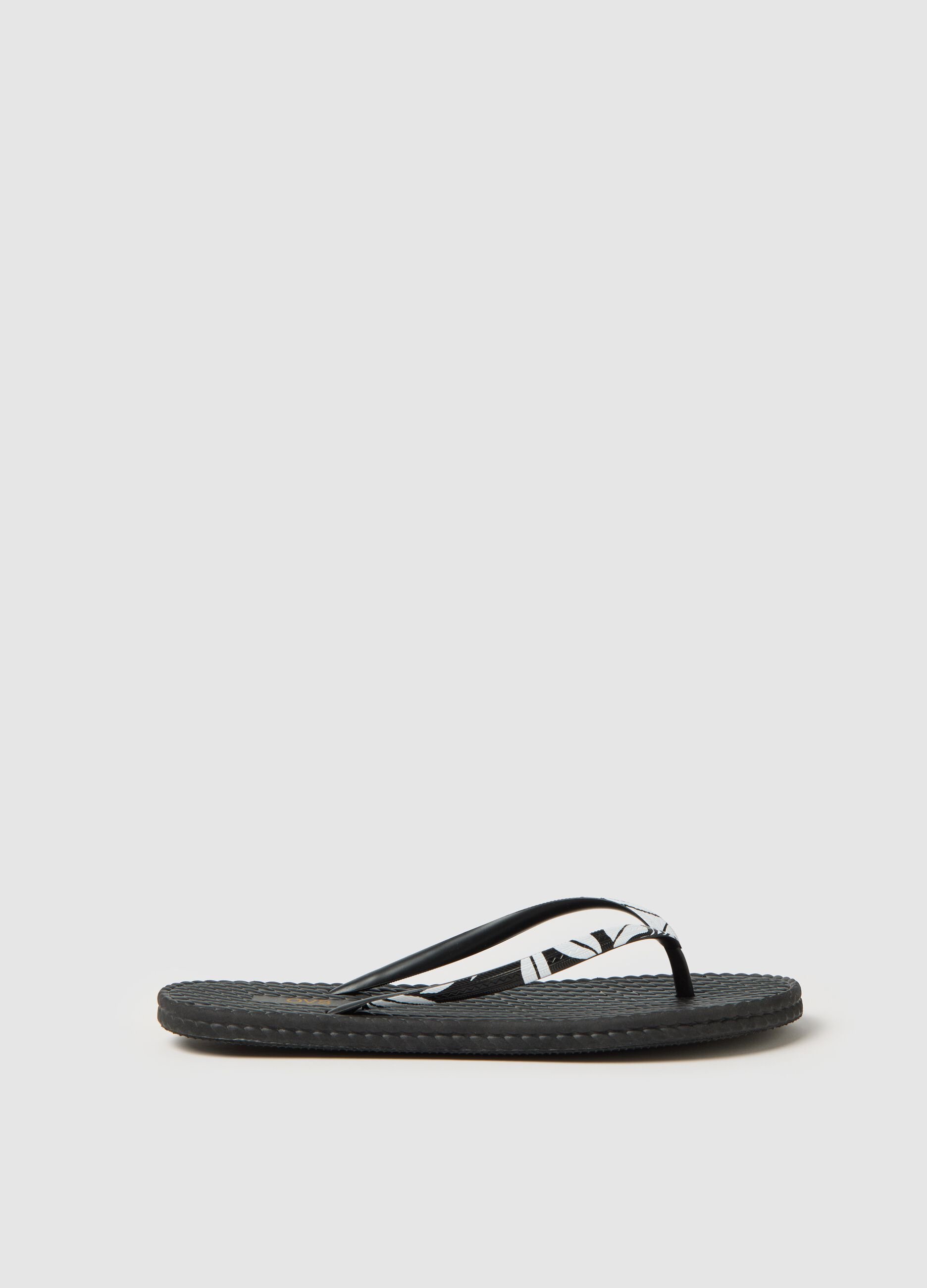 Women’s flip-flop in black PVC and polyethylene mix