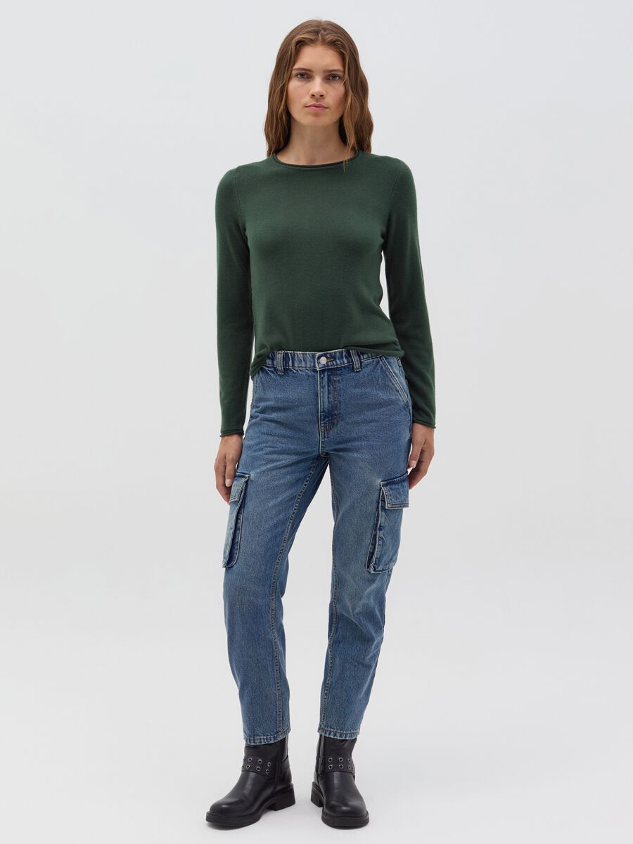 Top with round neck and small fold_1