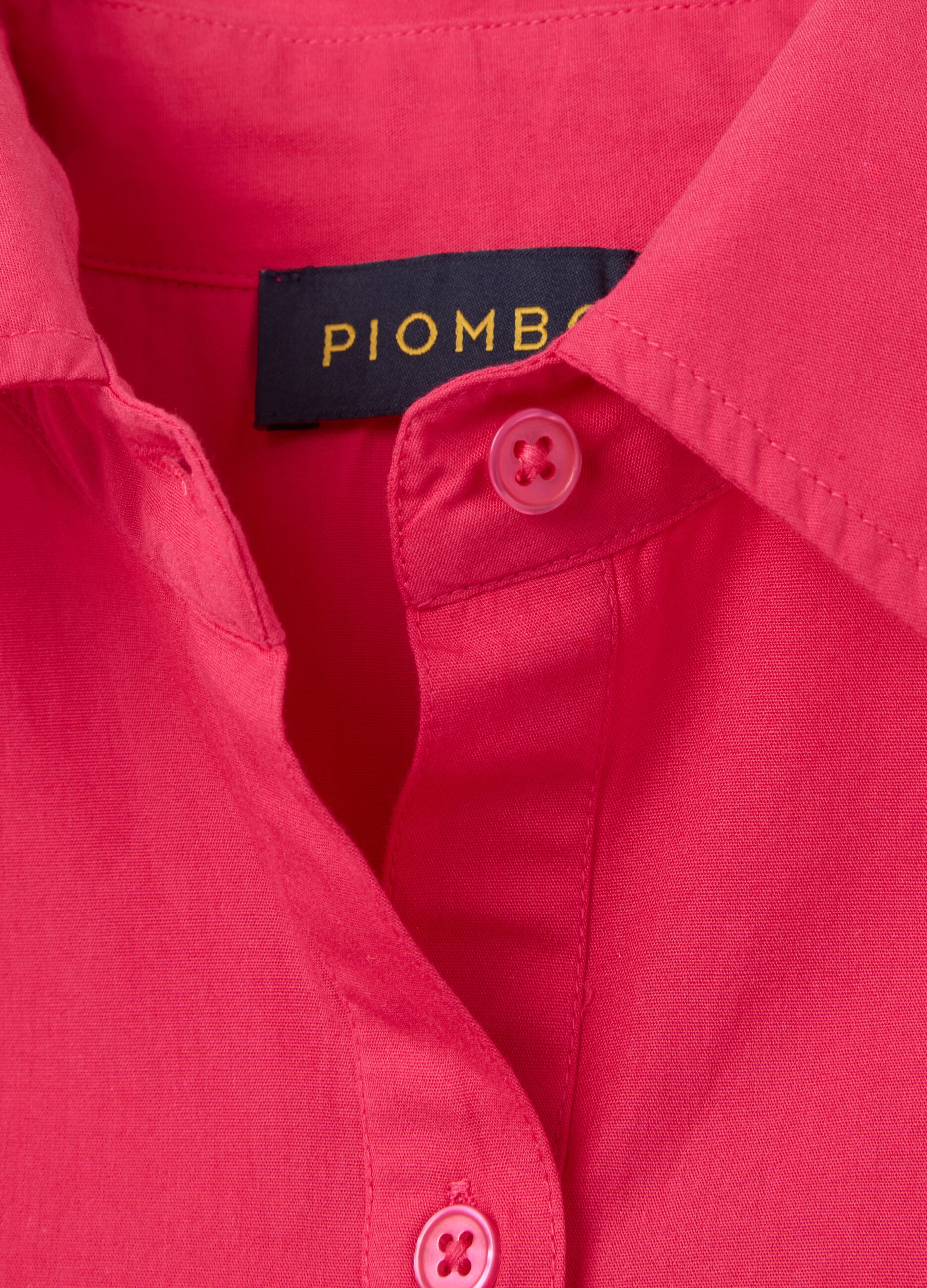 Pink shirt dress in poplin
