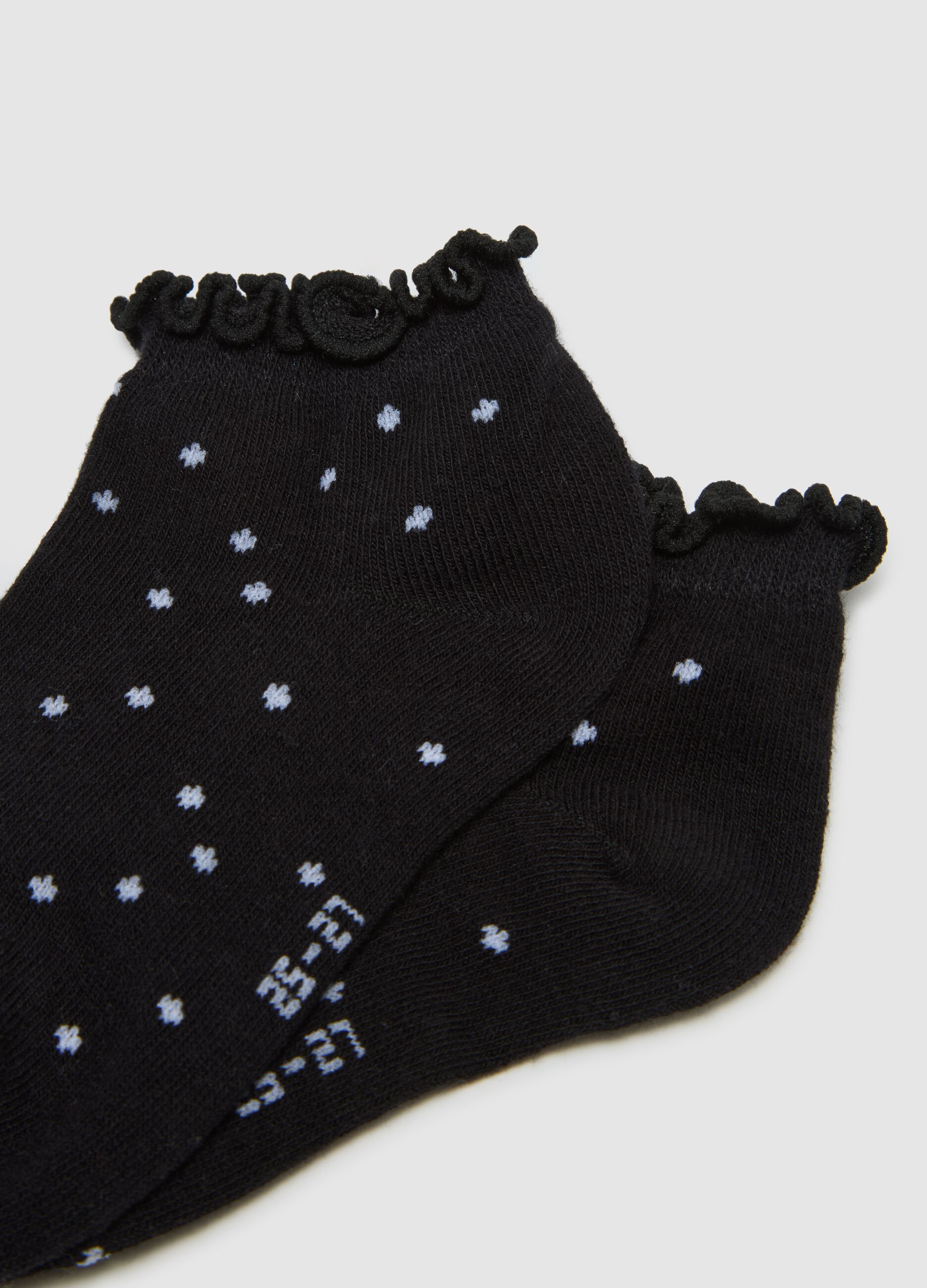 Girls' Multicolour Cotton Blend Ankle Socks Tripack