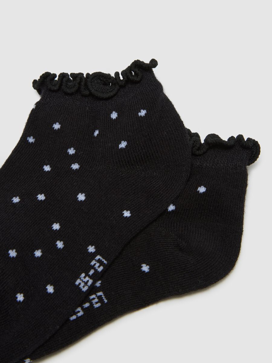Girls' Multicolour Cotton Blend Ankle Socks Tripack_2