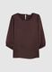 Brown long sleeve regular fit blouse_4