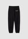 Black cotton and viscose mix regular fit jogger trousers for boys_1
