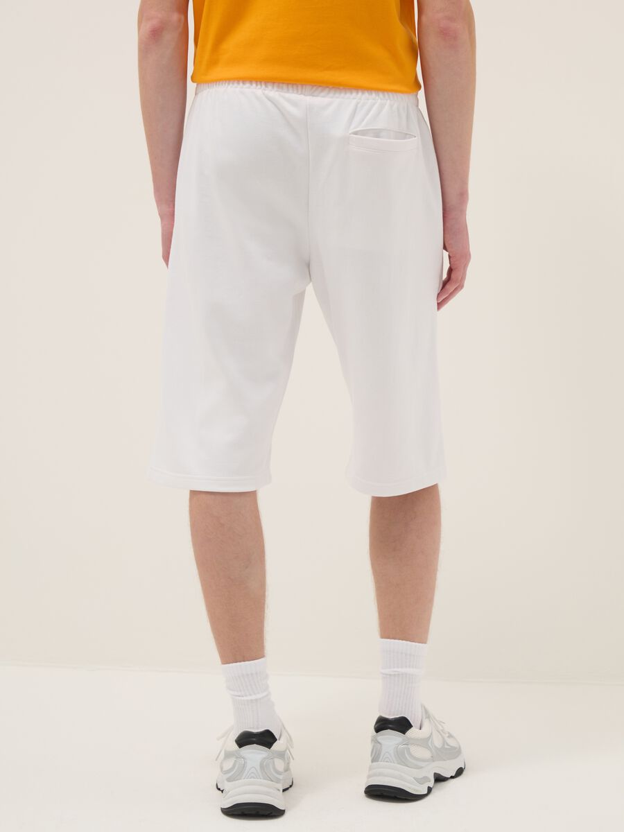 White cotton blend shorts regular fit with Everlast logo_2