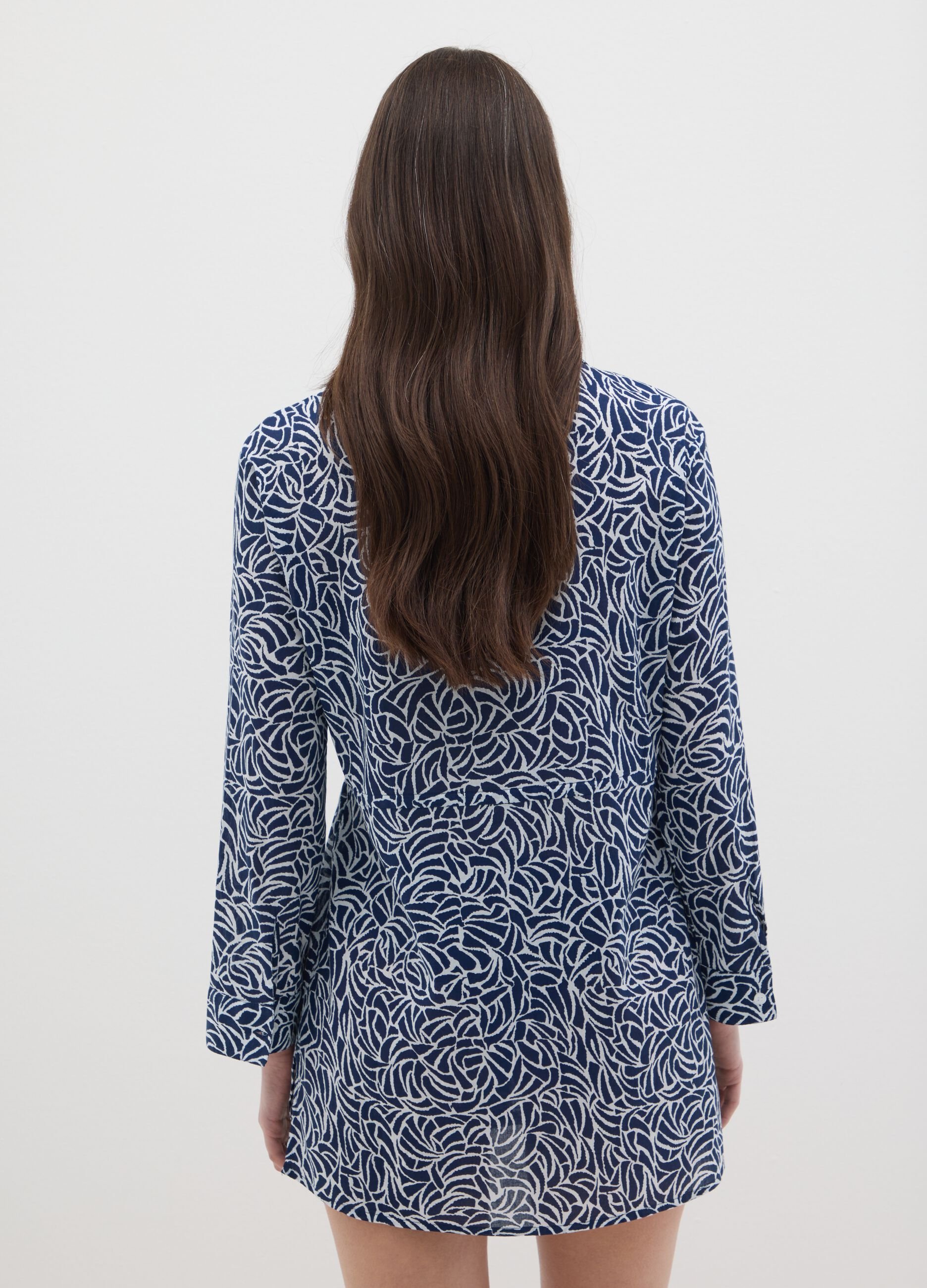 Women's multicolour shirt dress in pure cotton