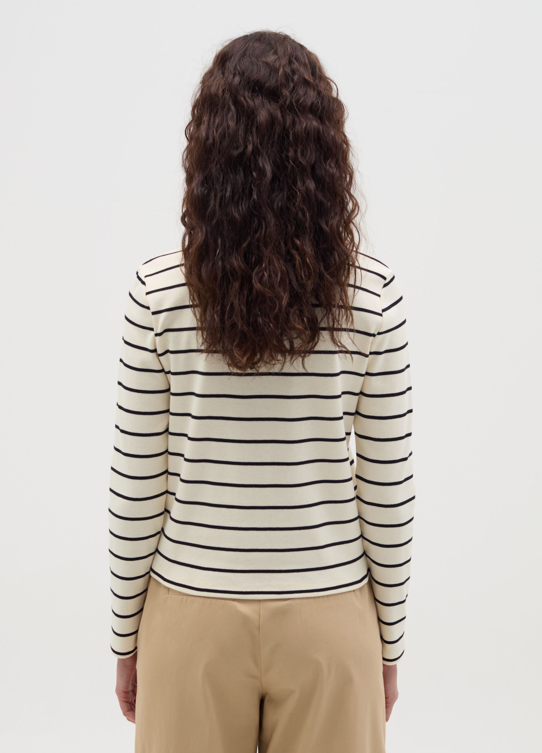 Striped cardigan with V neck