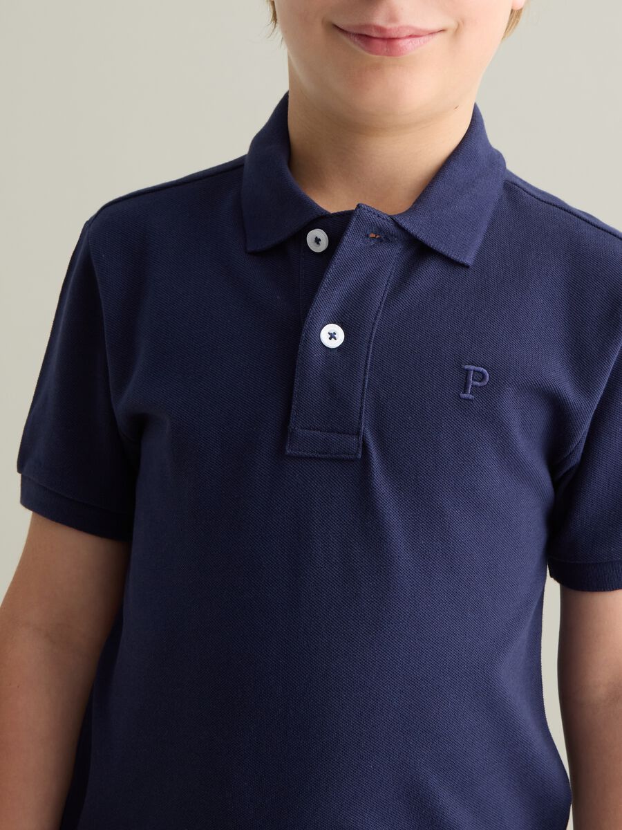 Blue Cotton Polo for Kids_1