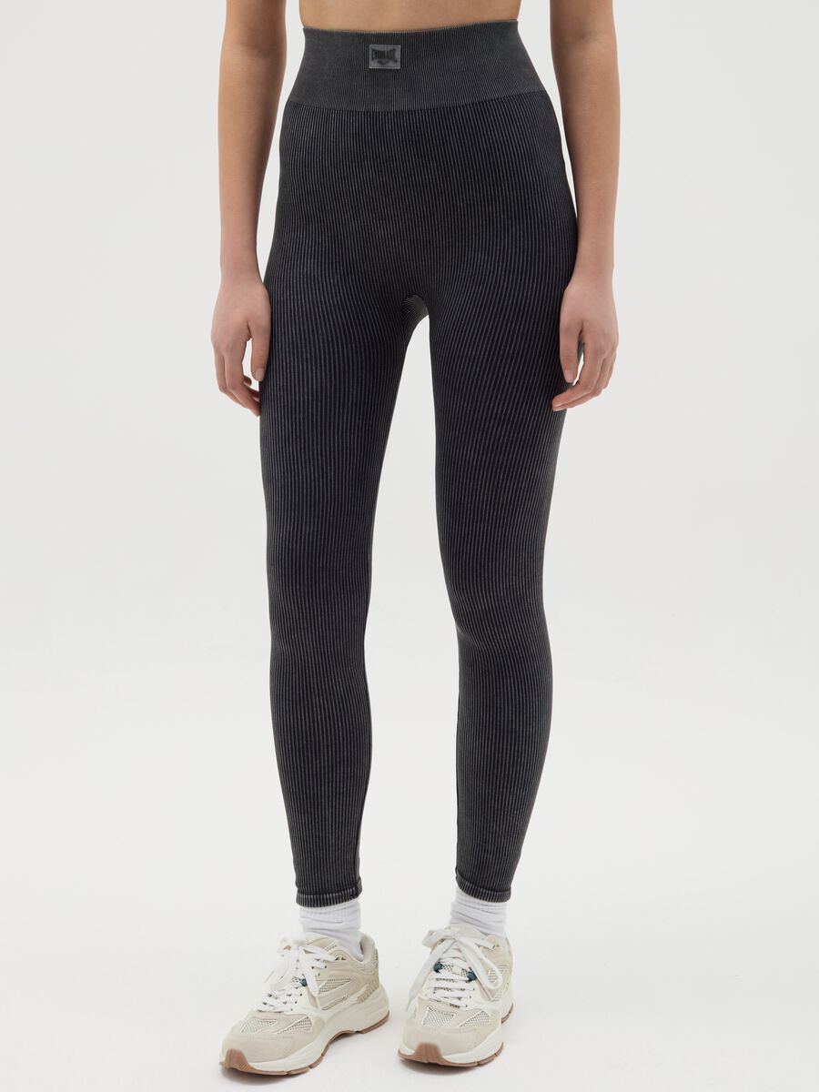 Stretch ribbed leggings_1