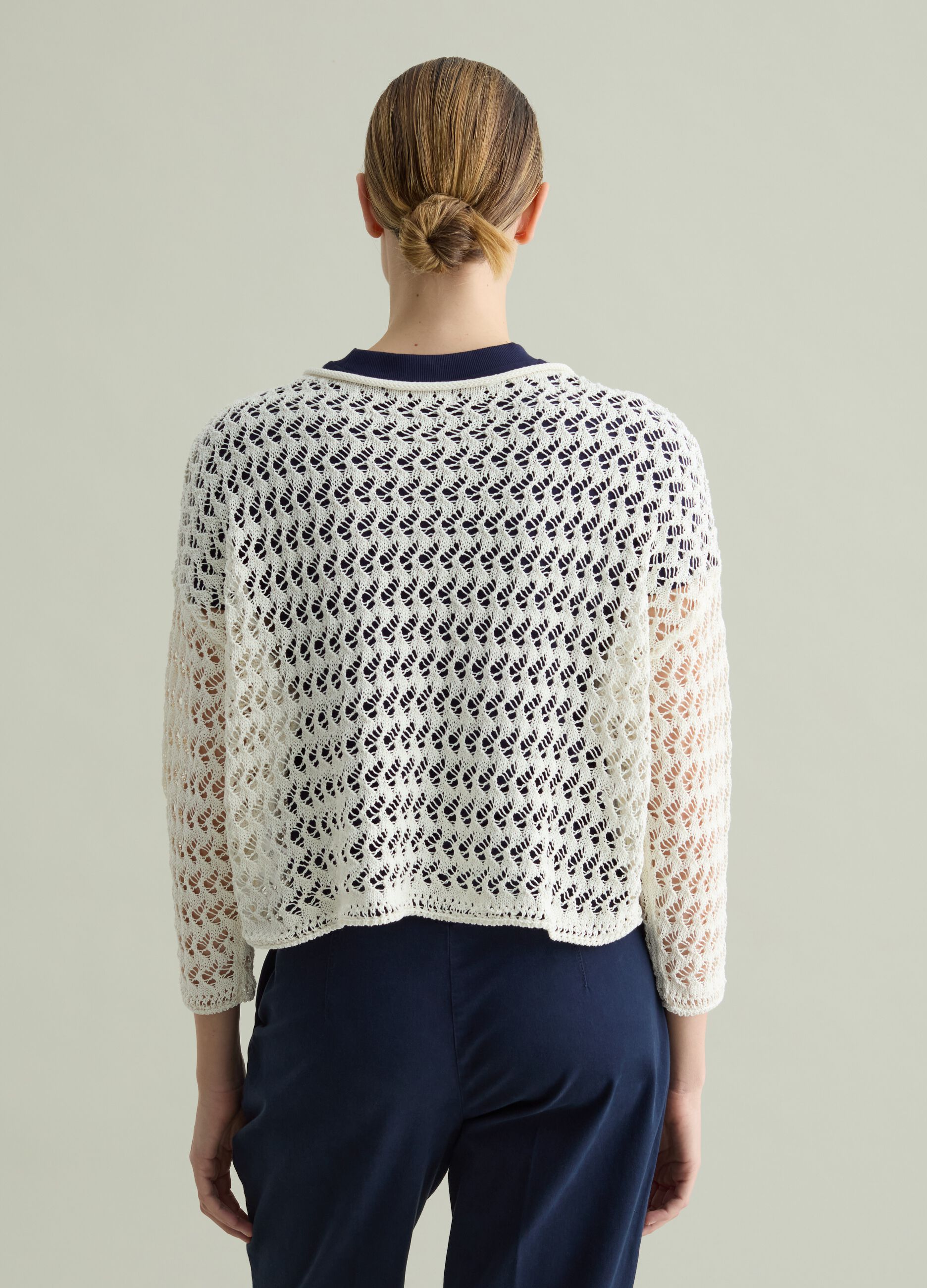 Knit top with boat neck