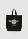 Black pure cotton shopper bag with Hard Rock Cafe logo_0