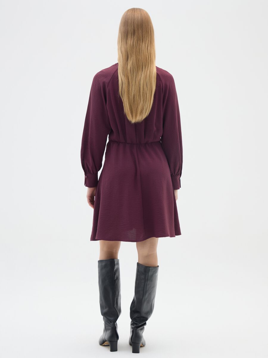 Purple regular fit long sleeve dress_2