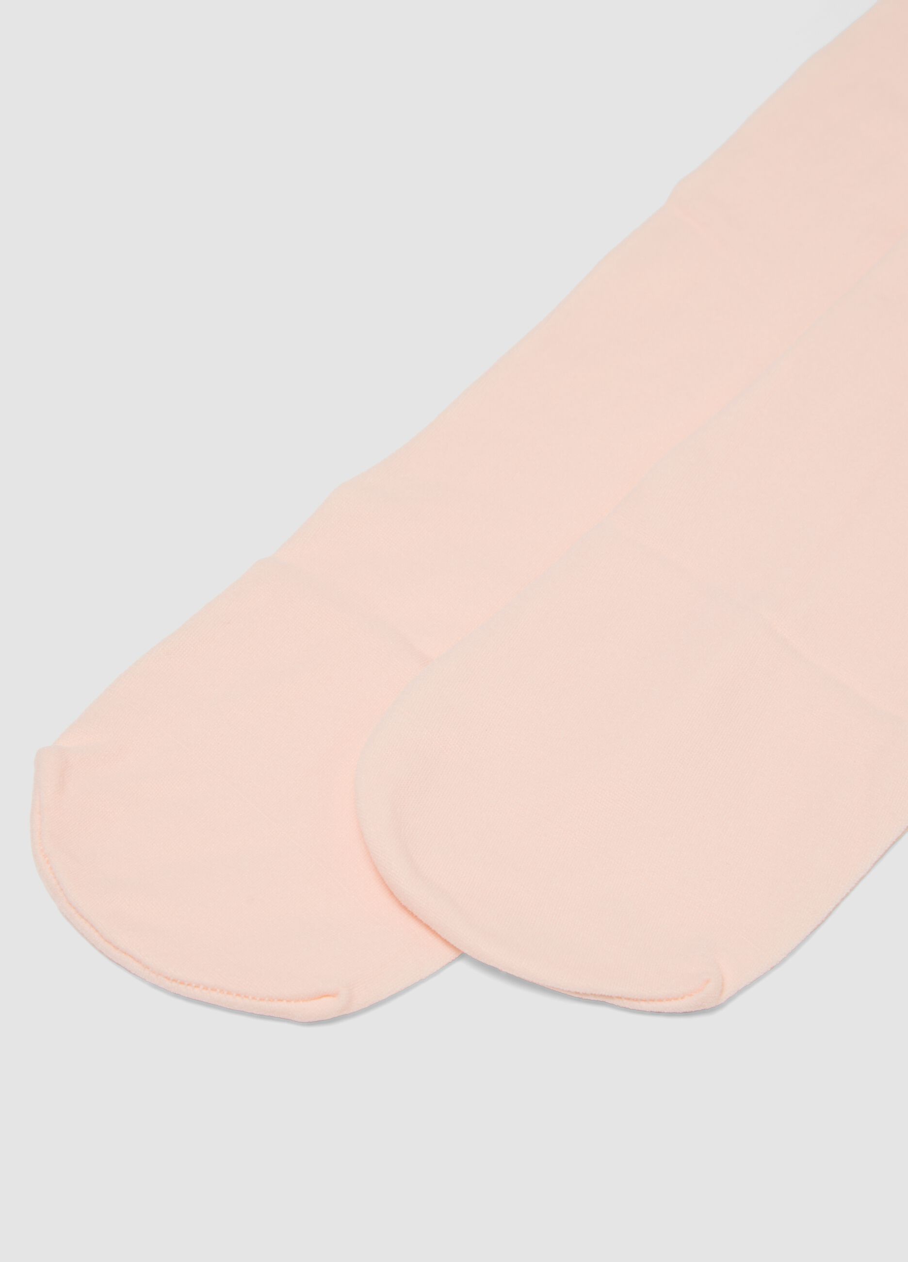 2-pack blush pink and white stretch tights