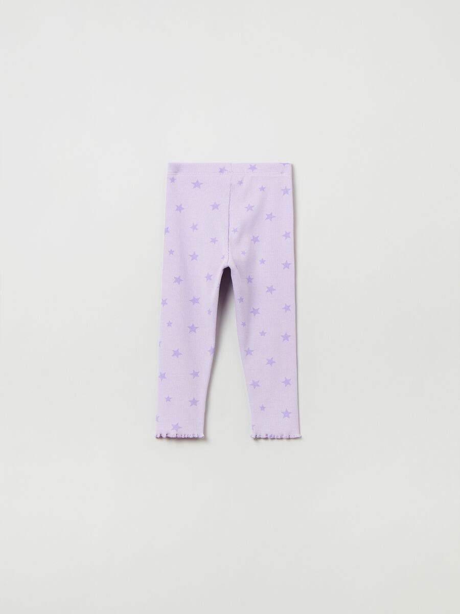 Leggings a costine con stampa_1