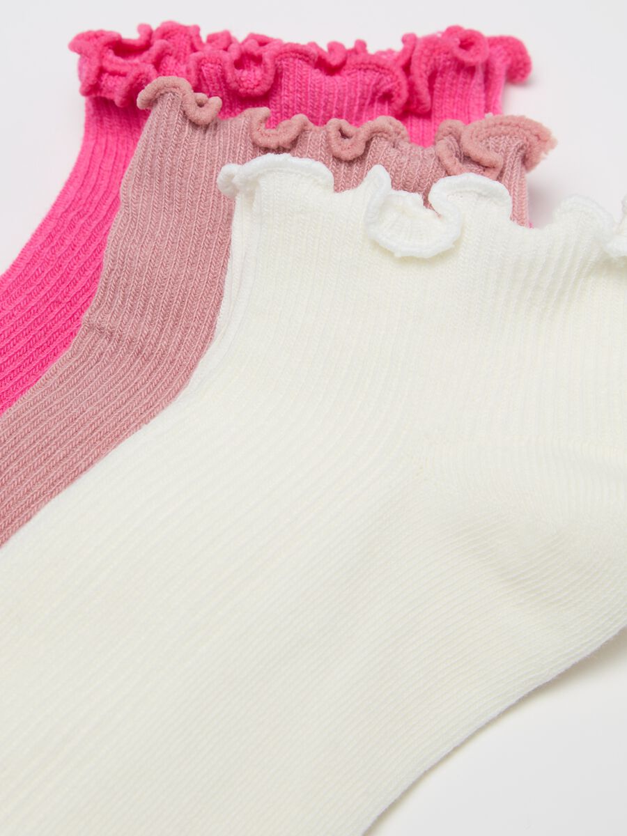 Three-pair pack sneaker liners with wavy edging_1
