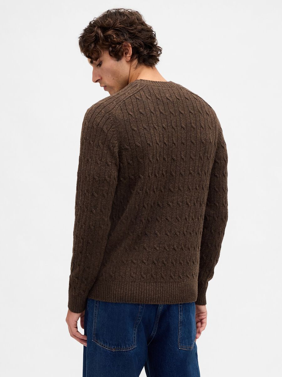 Brown Wool and Polyamide Jumper_1