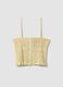 Yellow pure cotton tank top with ruched finish_0