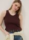 Brown fitted viscose-blend top_0