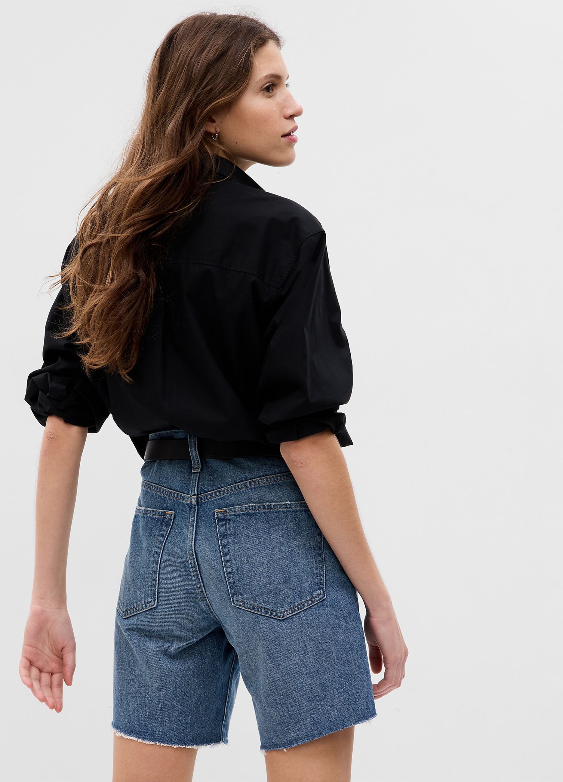 Bermuda loose fit in denim vita media_1