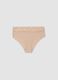 Beige stretch microfibre briefs with lace_0