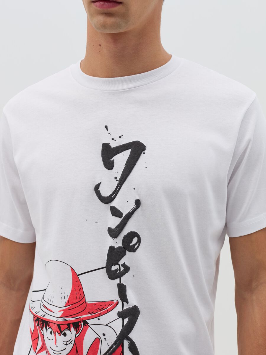 Cotton T-shirt with Monkey D. Rufy print_3