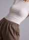White ribbed stretch-modal fitted T-shirt ALTAVIA STUDIO_3