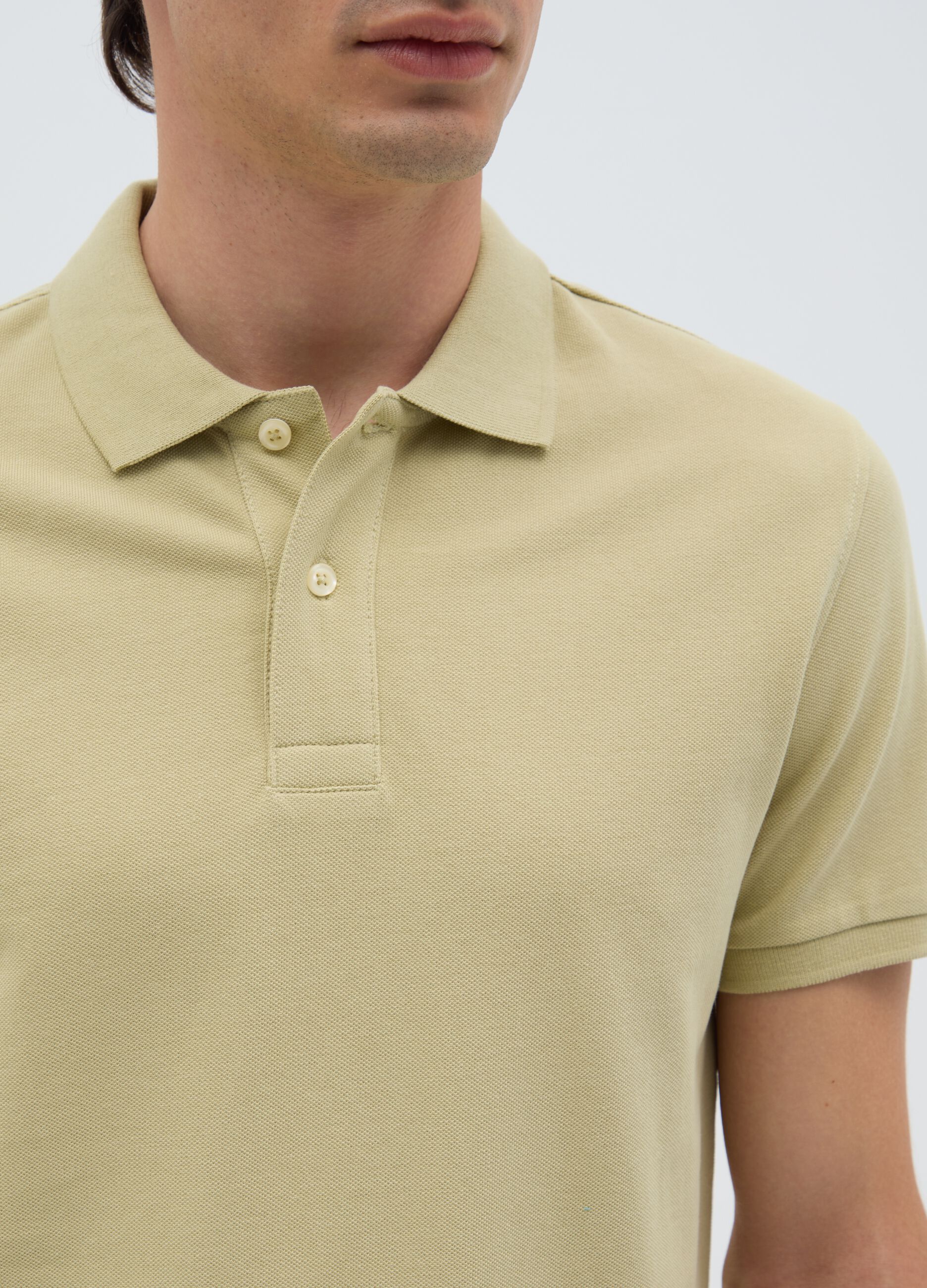 Polo da uomo in puro cotone verde regular fit