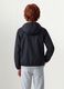 Black oversized rain jacket with hood and zip for boys_3