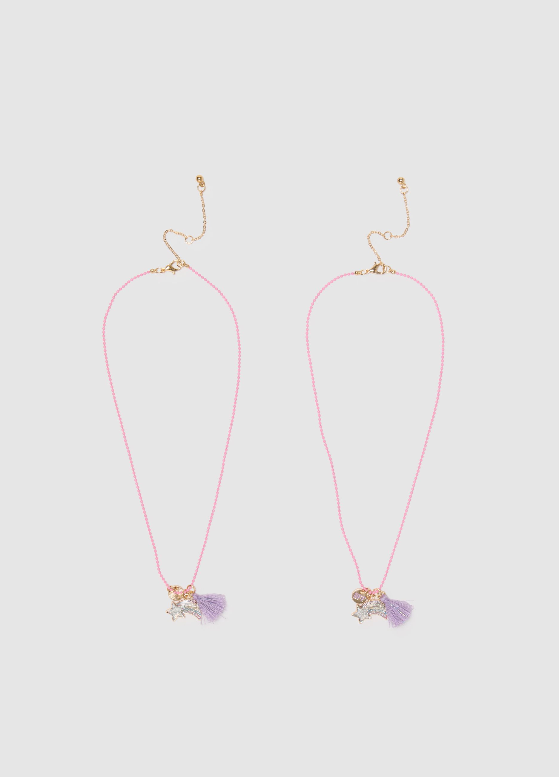 Multi-coloured brass girl’s necklace with charms
