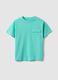 Children's regular fit pure cotton blue t-shirt with pocket_0