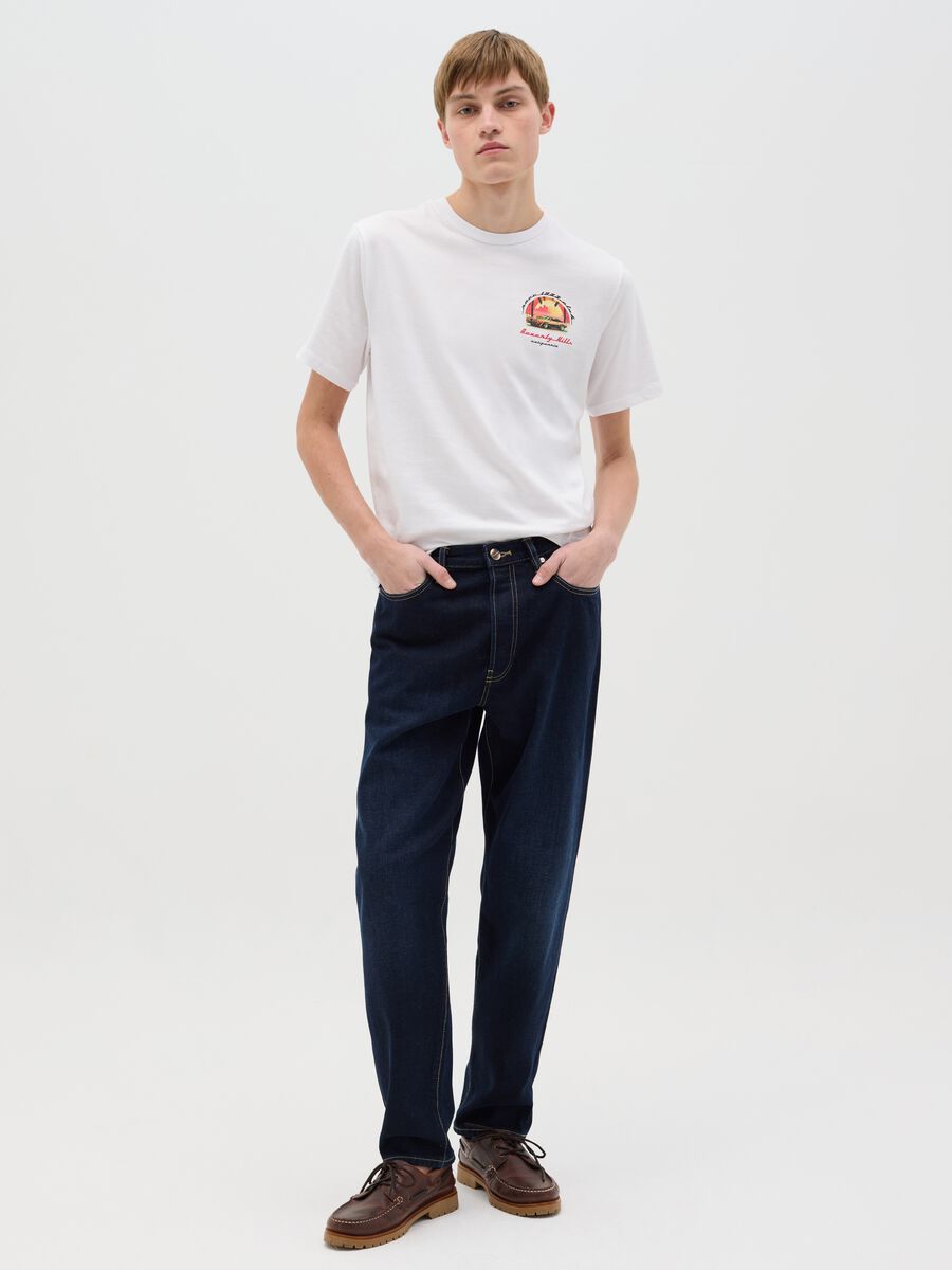 Cotton T-shirt with "Beverly Hills Race" print_1