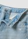 Light blue pure cotton denim shorts_5