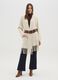 Light beige long cardigan with fringes at the hem_0