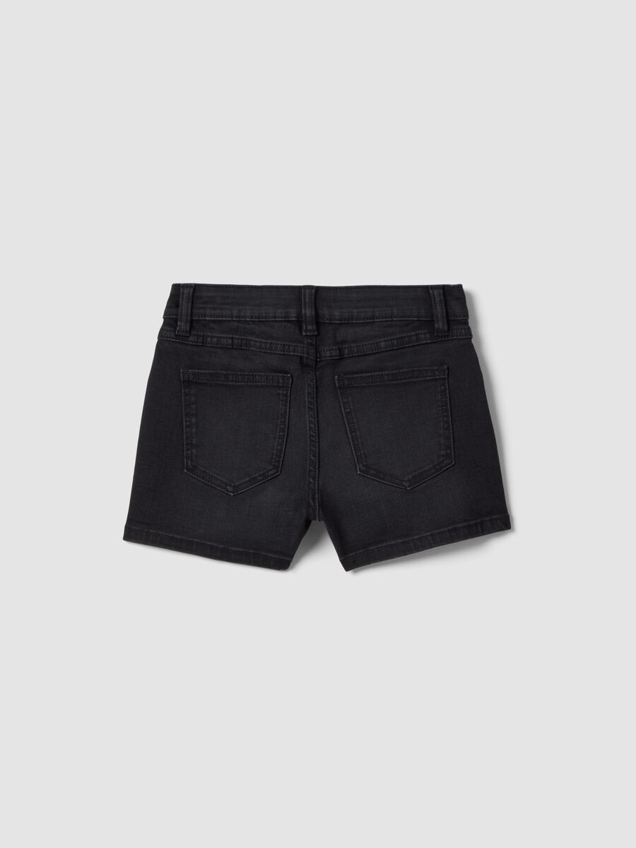 Shorts denim neri in misto cotone elasticizzato da ragazza slim fit_4