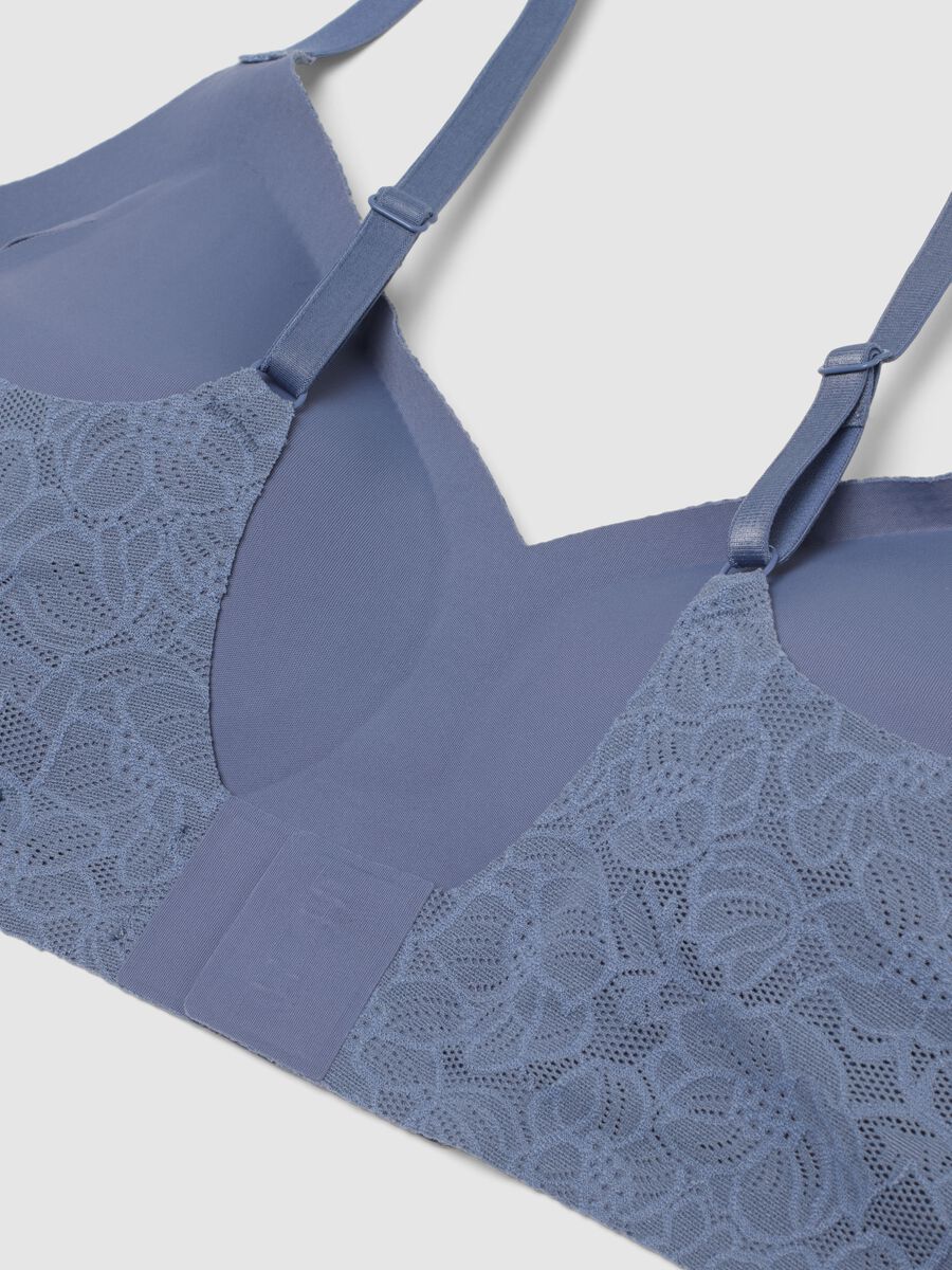 Reggiseno azzurro con texture floreale in pizzo_5
