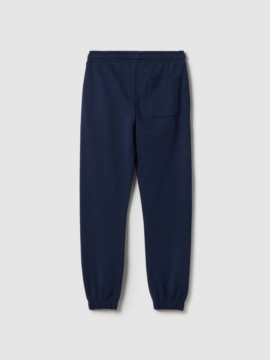 Boys' blue regular fit pure cotton jogger trousers_4