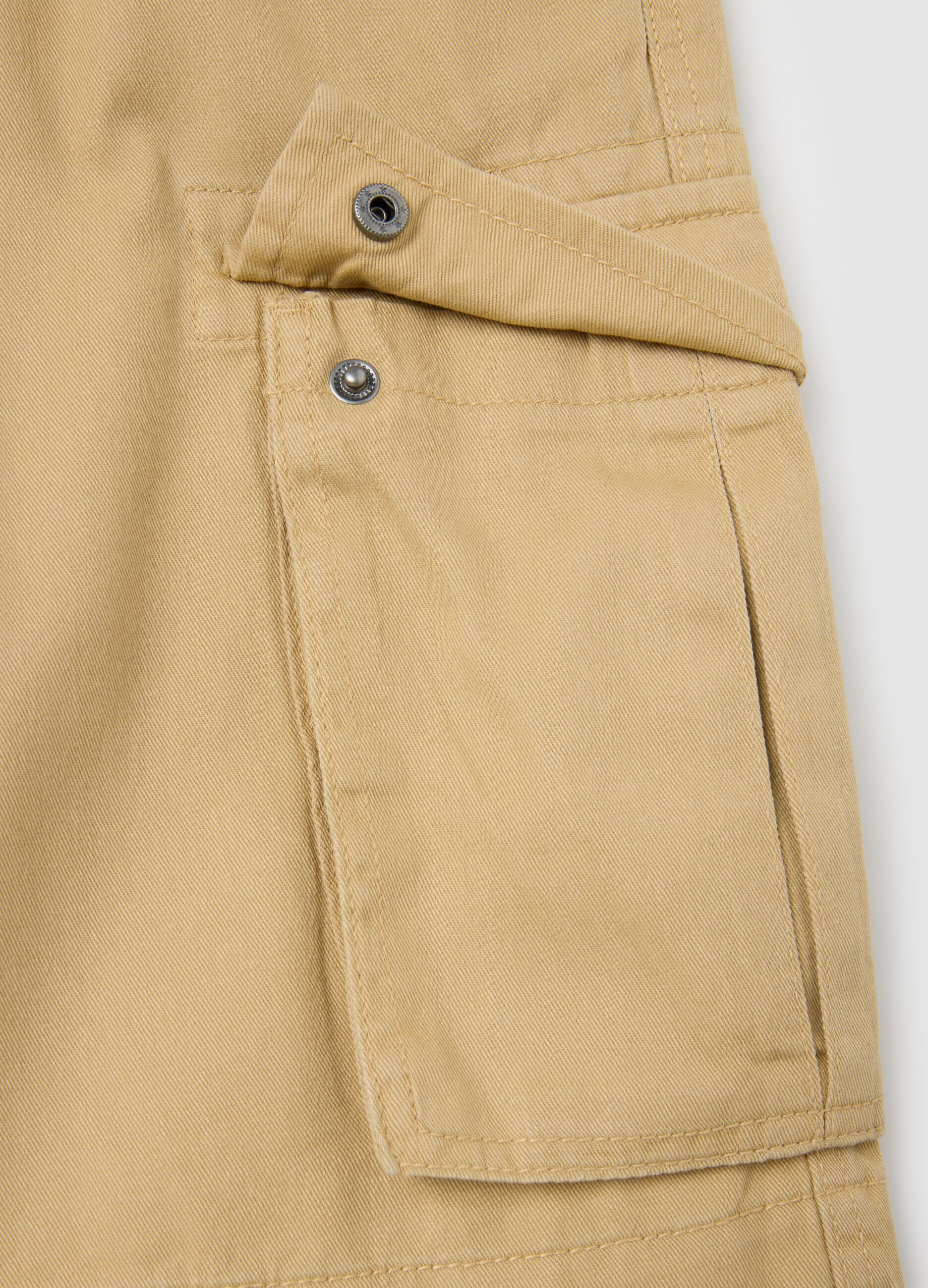 Men's beige pure cotton regular fit shorts