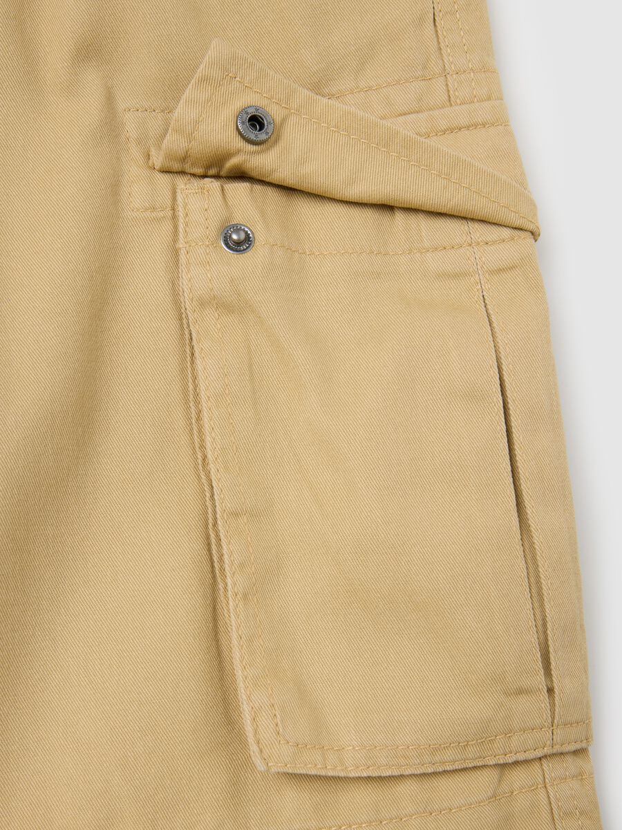 Men's beige pure cotton regular fit shorts_5